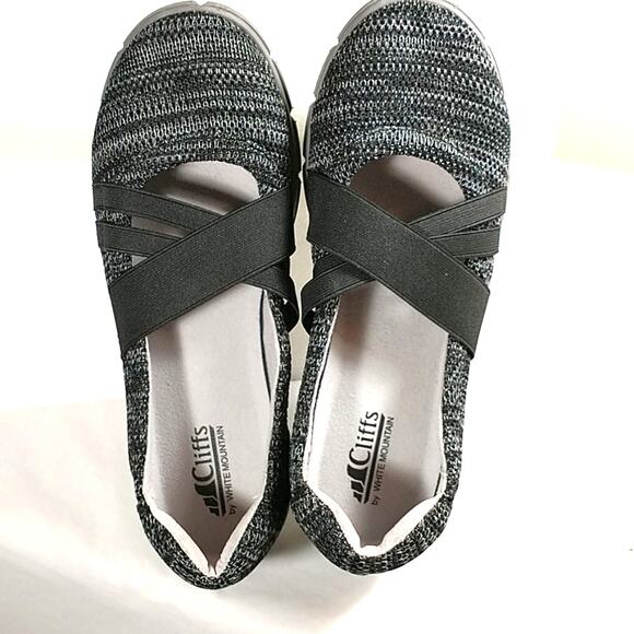 Cliffs by White Mountain Flats Women's Sz 8.5 Gray Black Slip-0n Comfort Shoes - Picture 2 of 8
